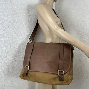 VTG Marlboro Classics Gear Leather Briefcase Shoulder Messenger Bag Distressed